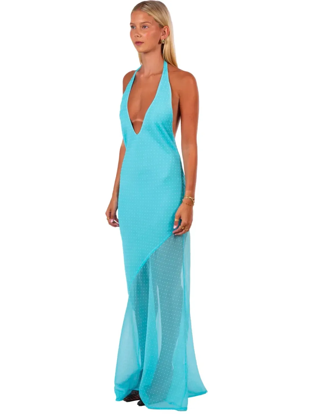 I Am Delilah Jasmine Maxi Dress Blue Lagoon Size 6 for rent on The Volte - main image