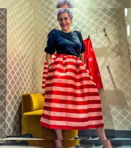 Kate Spade Awning Stripe Organza Midi Skirt Multi Size US 6 / AU10 for rent on The Volte - image 4