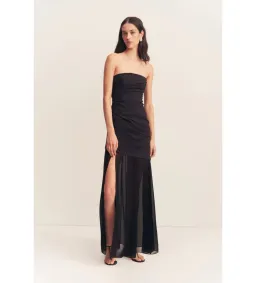 Shona Joy Blainey Strapless Draped Maxi Dress Black Size AU 8 for rent on The Volte - image 2