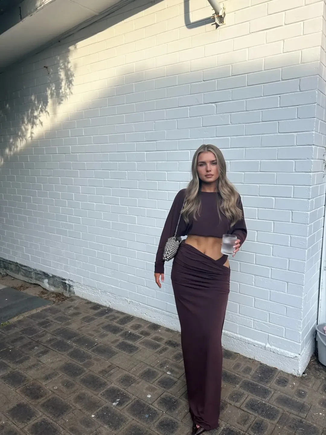Natalie Rolt Filipa Set- Espresso- Size 0 (6) top & size 1 (8) skirt for rent on The Volte - main image