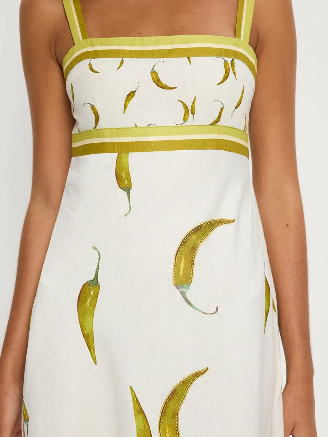 Kivari Margarita Linen Cotton Dress Neutral Motif Size AU 6 for rent on The Volte - main image