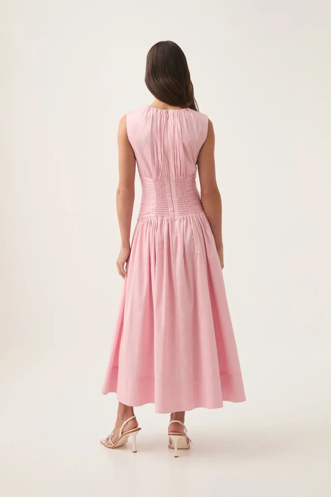 Aje Agatha Knot Waist Midi Dress Pink Size AU 14 for rent on The Volte - main image