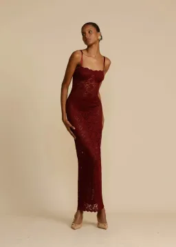 Arcina Ori Margot Lace Dress- Wine- Size XS / AU 6 for rent on The Volte - image 2