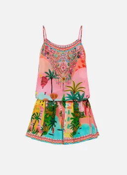 Camilla Shoestring Strap Playsuit in Sister Sunset Size L / AU 12 for rent on The Volte - image 5
