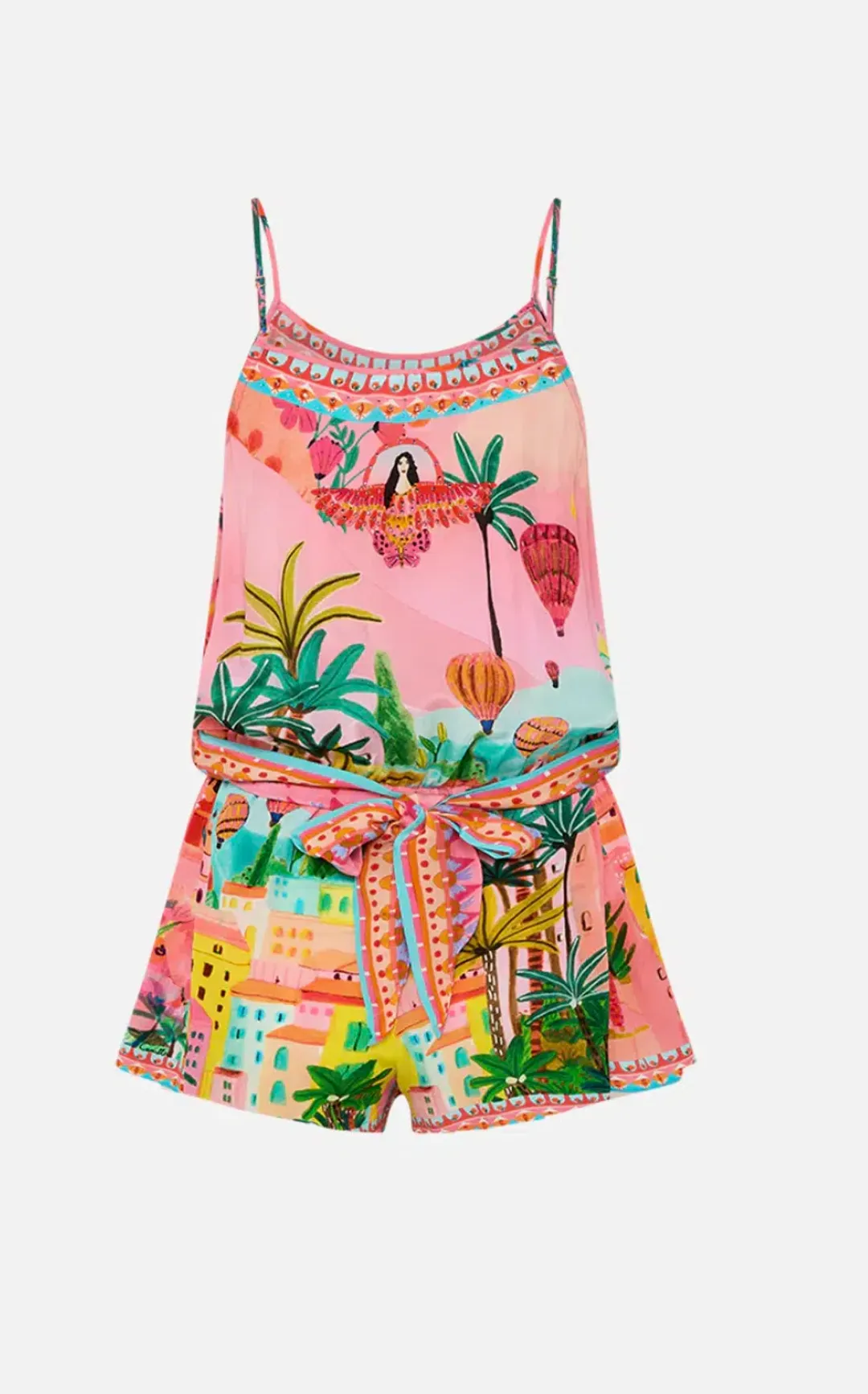 Camilla Shoestring Strap Playsuit in Sister Sunset Size L / AU 12 for rent on The Volte - main image