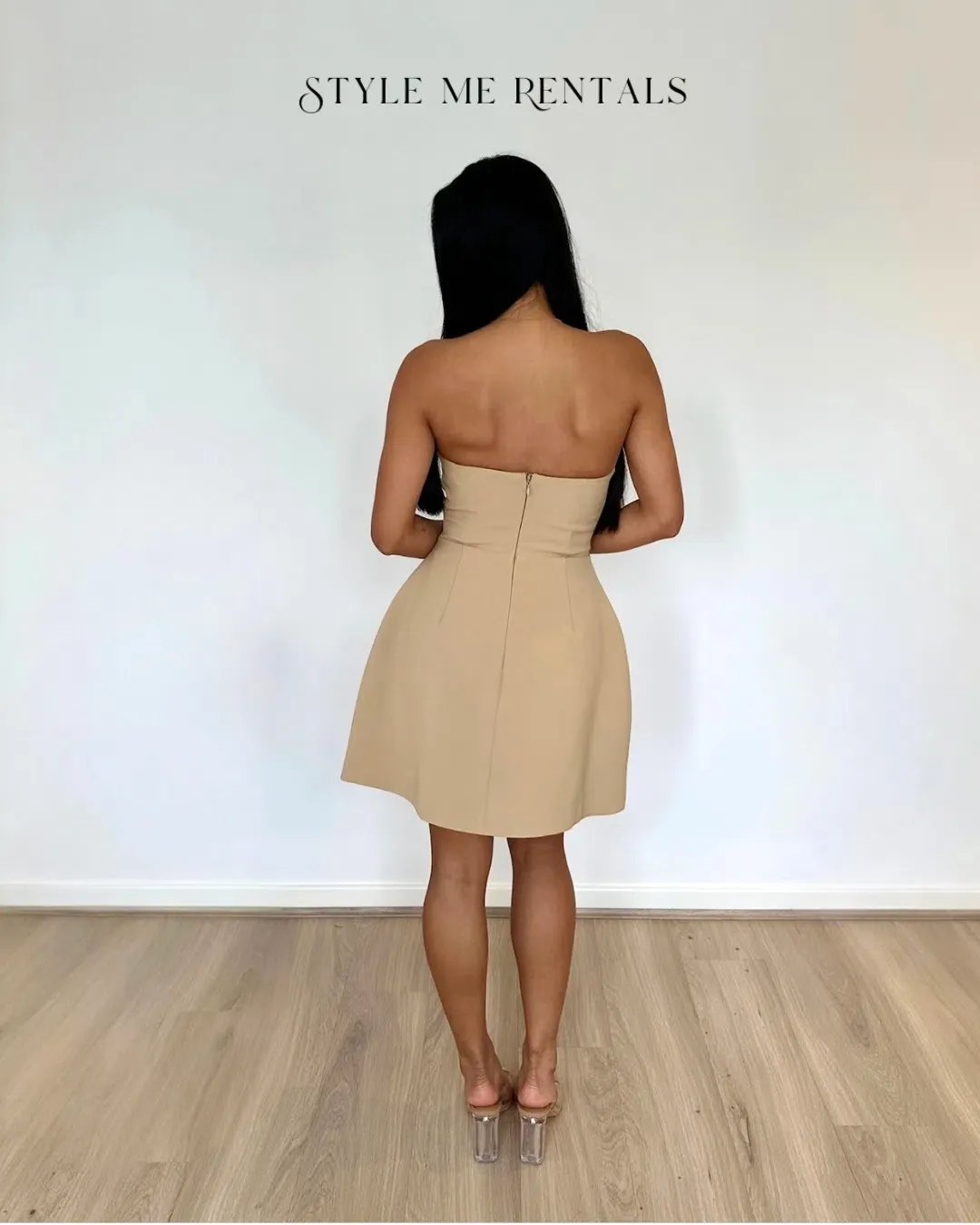 Odd Muse Bardot Mini Dress Camel Size M / AU 10 for rent on The Volte - main image