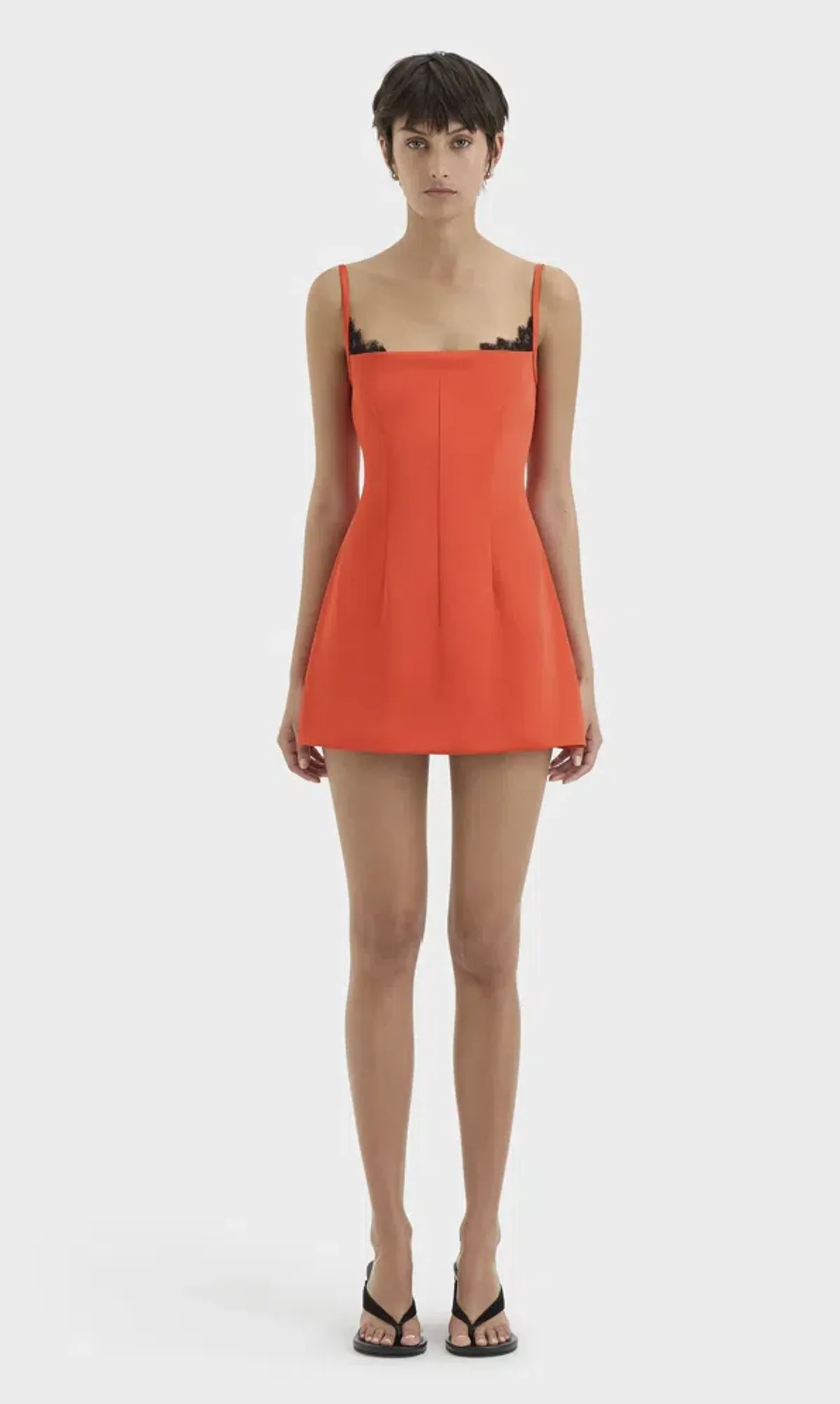 Sir The Label Poppy Contoured Mini Dress Orange Size 1 / Aus 8 for rent on The Volte - main image