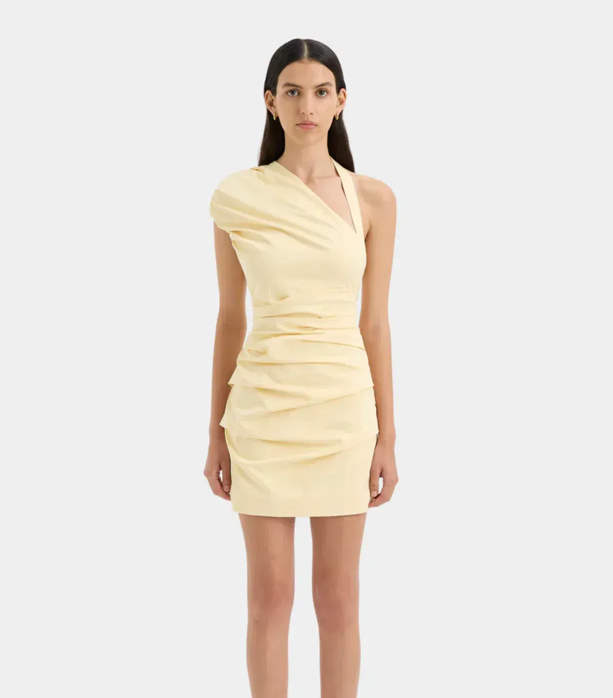 Sir The Label Azul Gathered Mini Dress Butter Size 0 / Aus 6 for rent on The Volte - main image