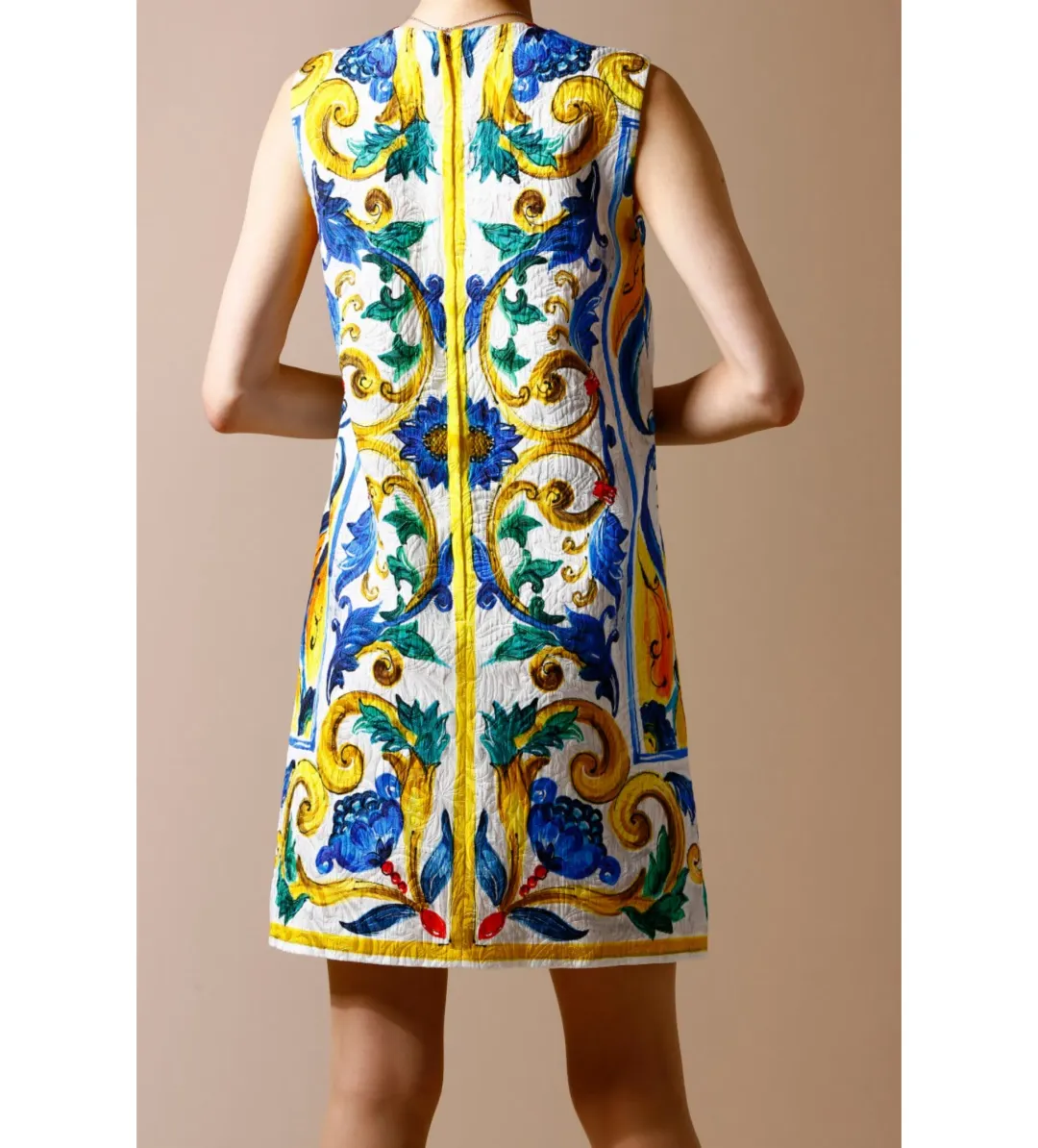 Dolce & Gabbana Majolica Print Mini Dress Multi Size AU 6 for rent on The Volte - main image