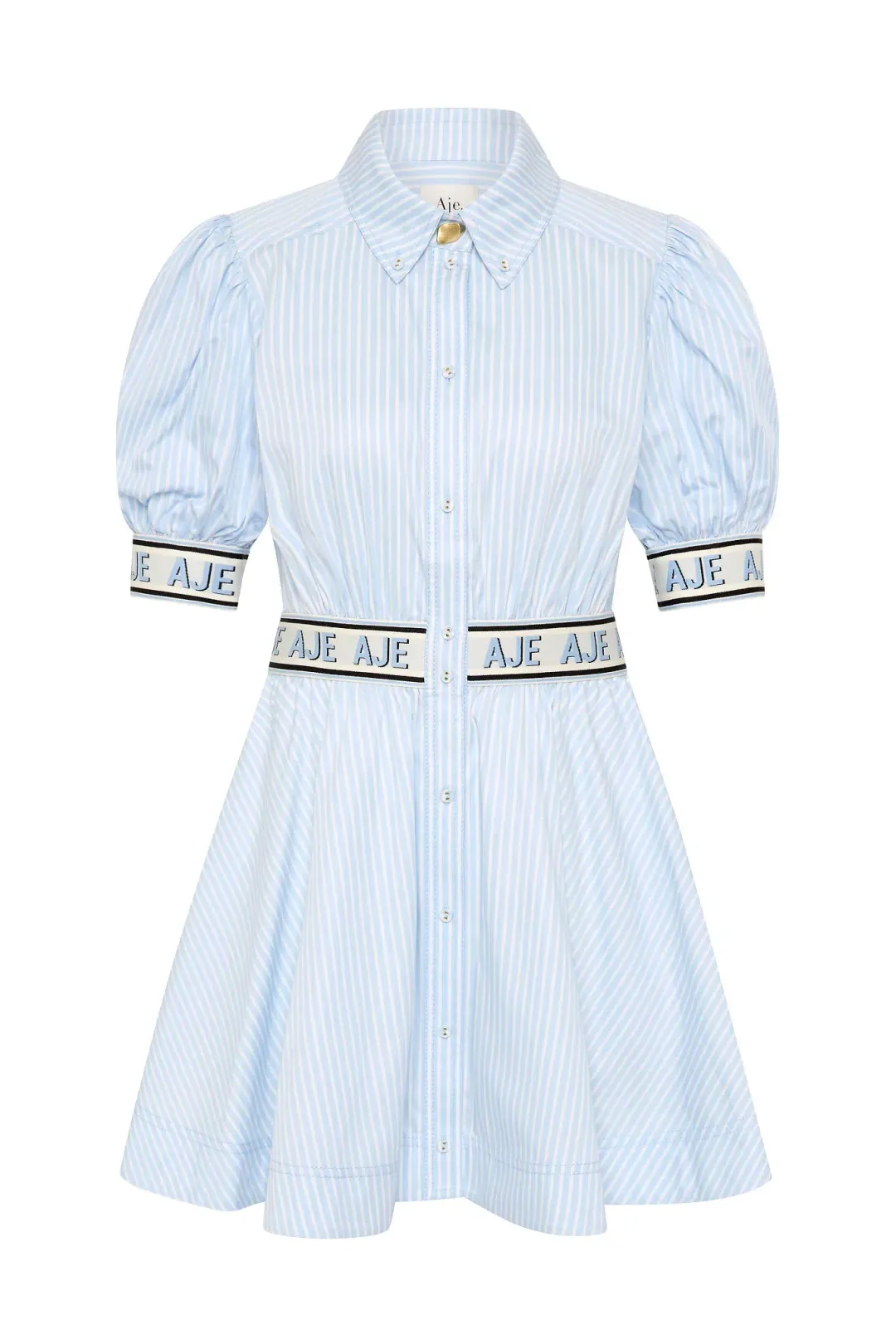 Aje Harling Logo Mini Dress in  Muted Sky Size AU 8 for rent on The Volte - main image