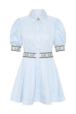 Aje Harling Logo Mini Dress in  Muted Sky Size AU 8 for rent on The Volte - image 5