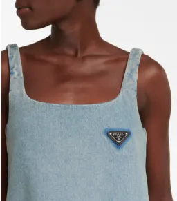Prada Denim Mini Dress Size 8 for rent on The Volte - image 2