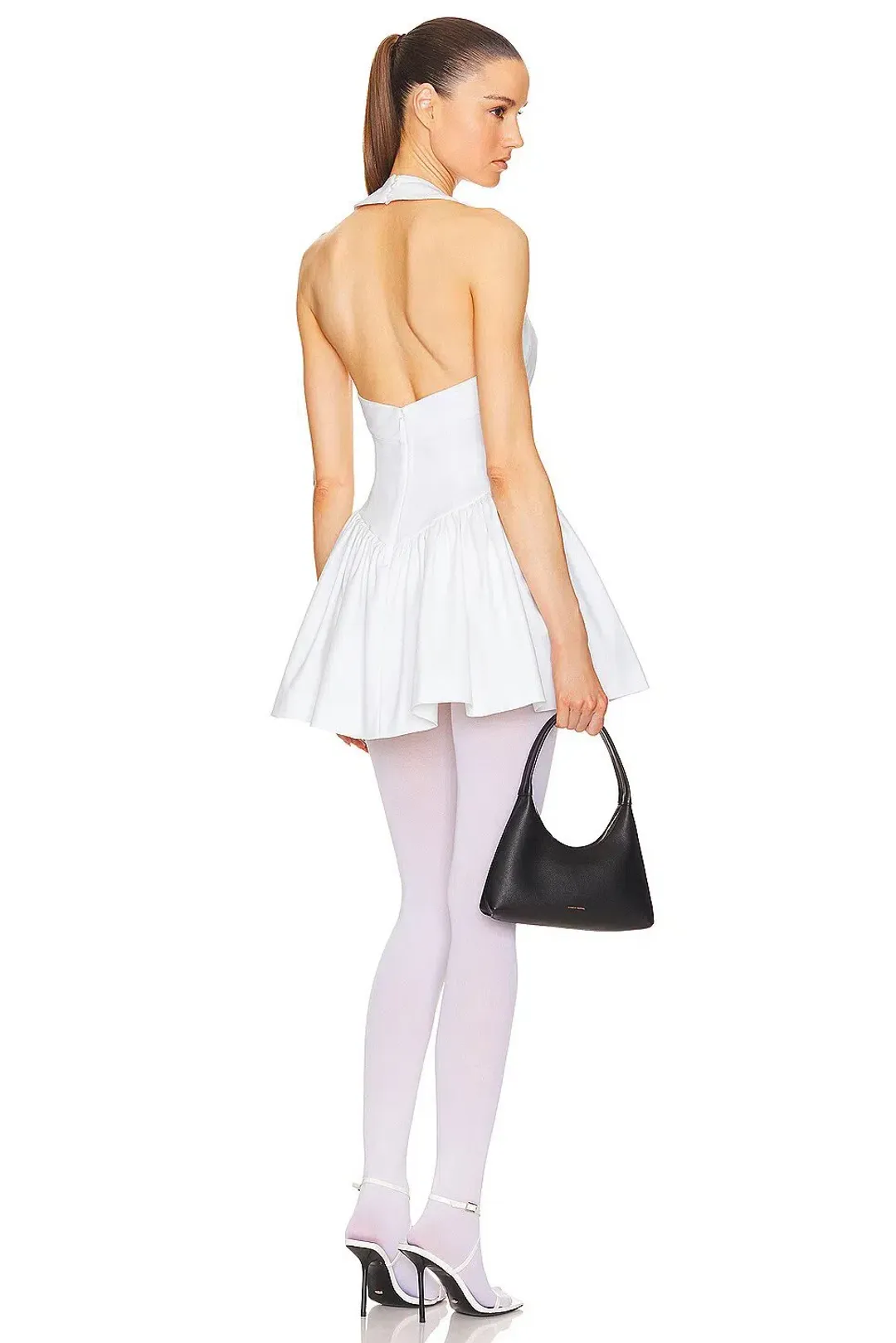 Helsa Faille Halter Mini Dress White Size S / AU 8 for rent on The Volte - main image