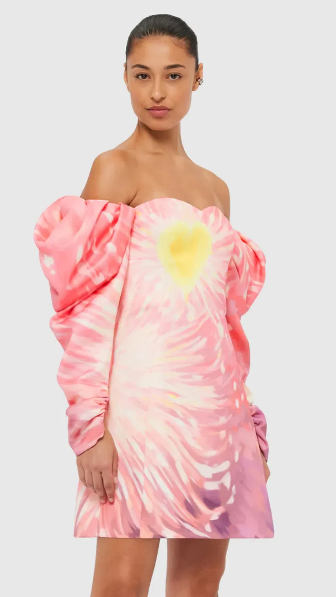 Leo Lin Gemma Off Shoulder Bustier Mini Pink Dress Size AU 10 for rent on The Volte - main image