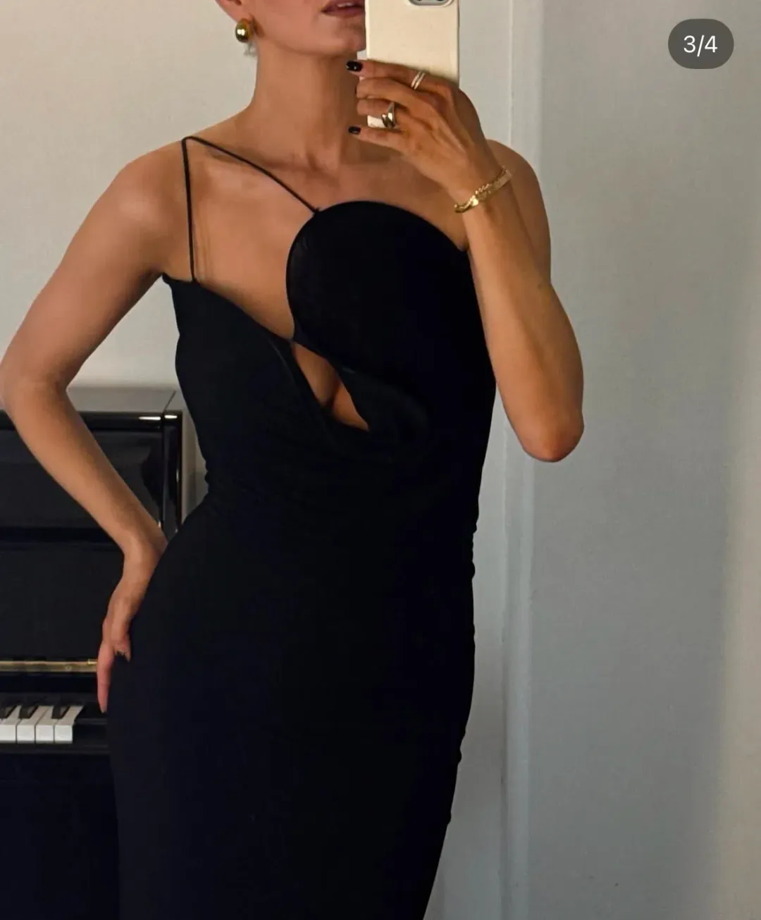 Christopher Esber Wave Coil Maxi Dress Black Size 8 for rent on The Volte - main image