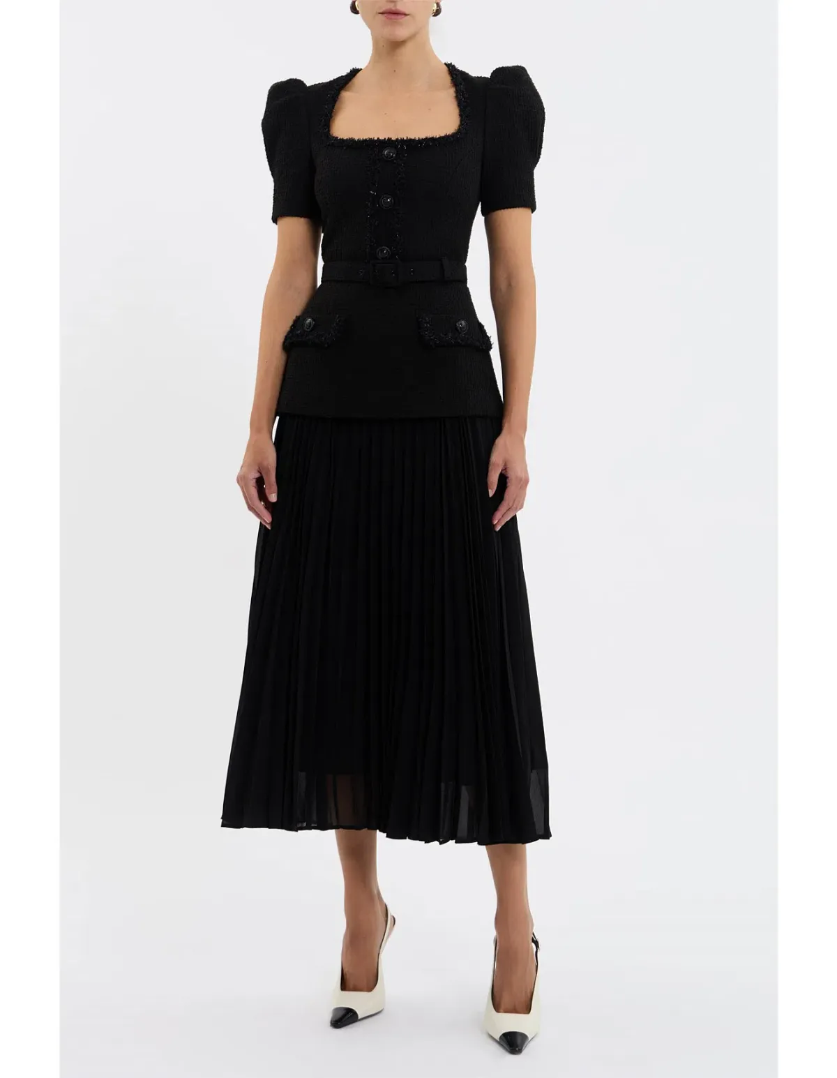 Rebecca Vallance Zariah Midi Dress Black Size 6 for rent on The Volte - main image