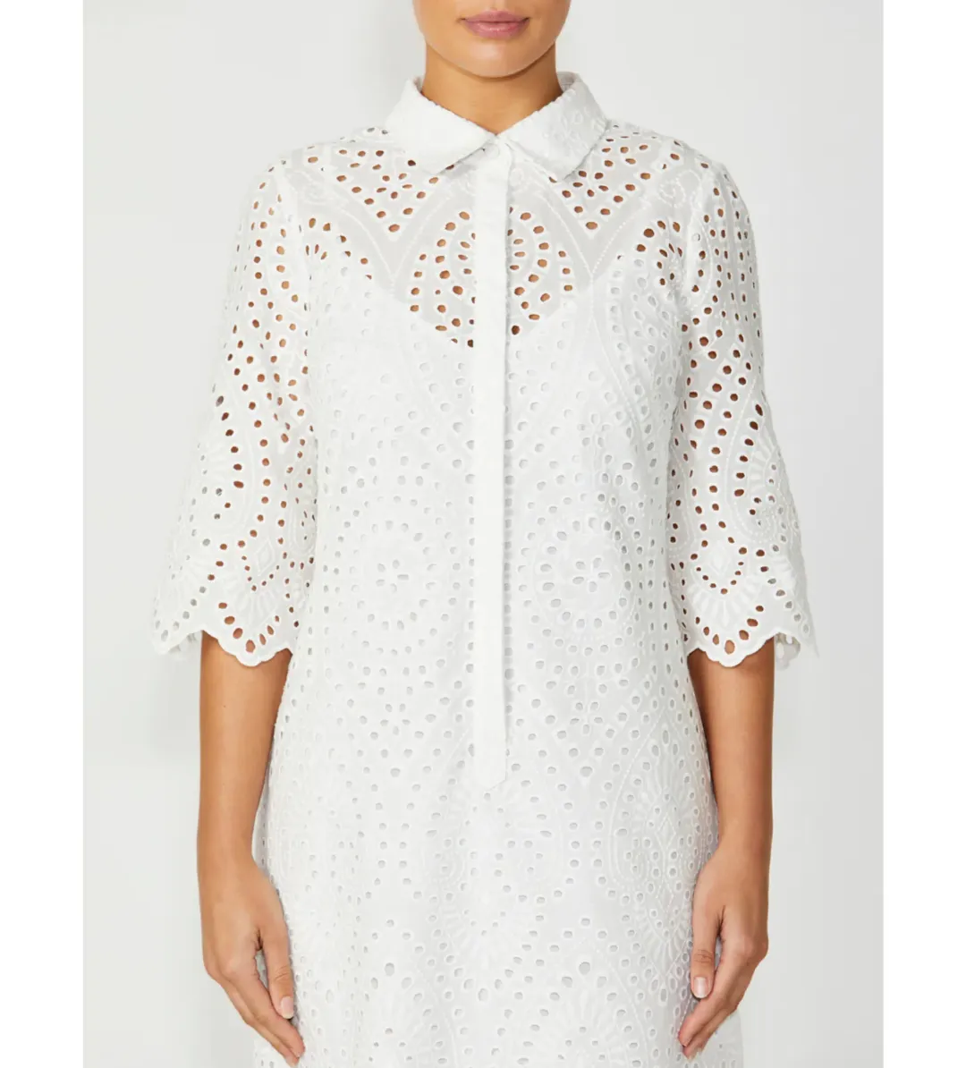 Anthea Crawford Eva Ivory Lace Dress White Size AU 12 for rent on The Volte - main image