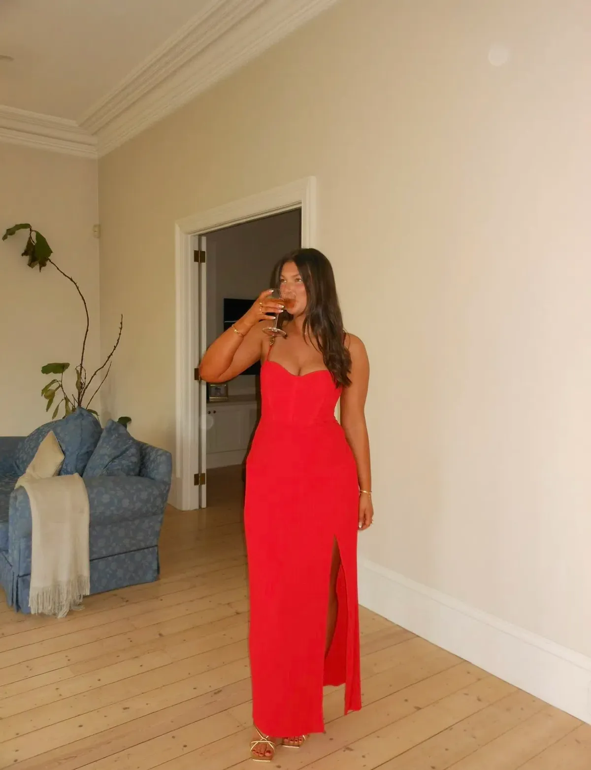 Manning Cartell  Double time pleat dress in red Size 12 for rent on The Volte - main image
