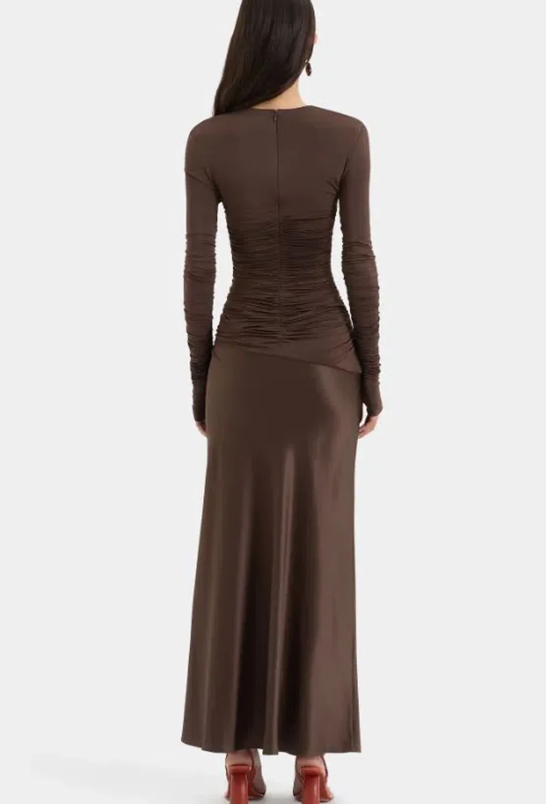 SIR Alessia Draped Gown Maxi Brown Size AU 10 for rent on The Volte - main image