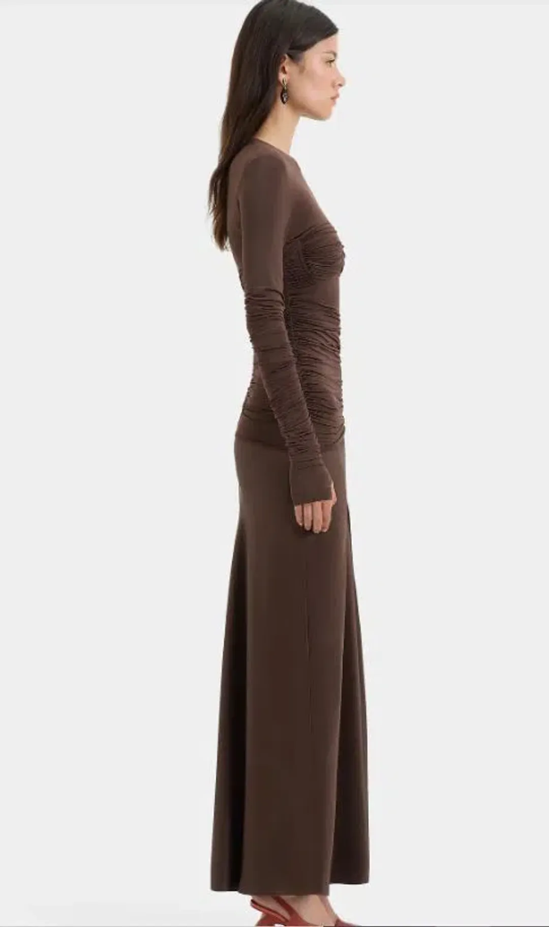 SIR Alessia Draped Gown Maxi Brown Size AU 10 for rent on The Volte - main image