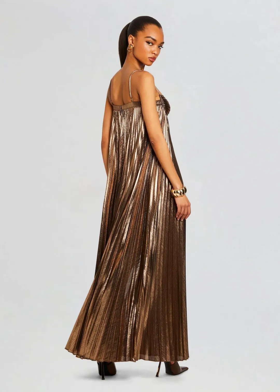 Retrofete Diana Dress Gold Size AU 12 for rent on The Volte - main image