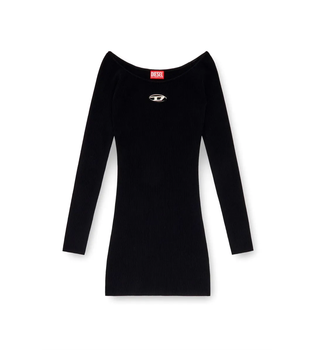 Diesel M-Vera Ribbed Mini Dress Black Size 10/M for rent on The Volte - main image