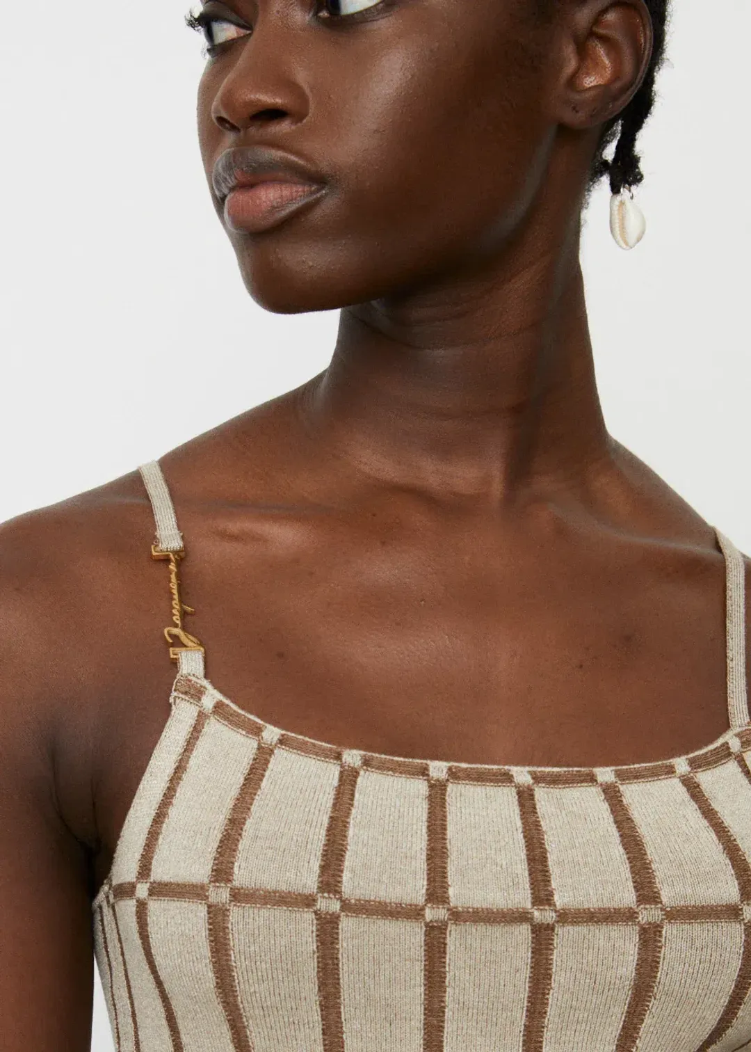 Jacquemus La Robe Maille Malha Mini Dress Beige Size 36/AU 8 for rent on The Volte - main image