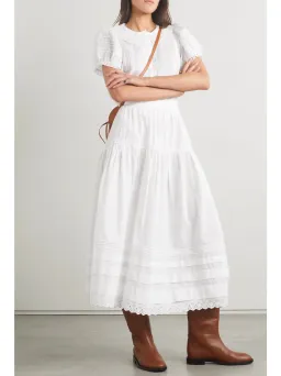 DÔEN Sebastiane White Midi Skirt Size 10 for rent on The Volte - image 1