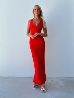Effie Kats Eiza Gown in Cherry Red Size XS/AU 6 for rent on The Volte - image 9