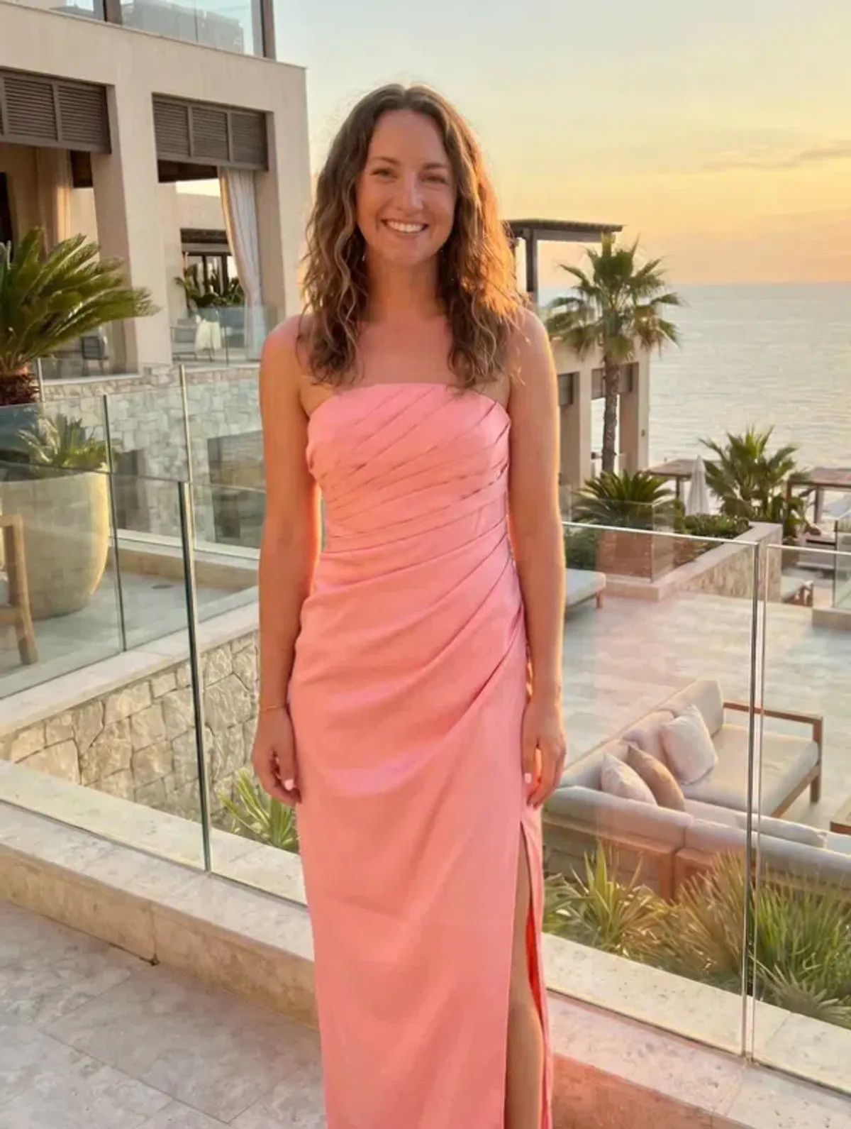 Rachel Gilbert Mira Gown in Blush Pink Size 2 / AU 10 for rent on The Volte - main image