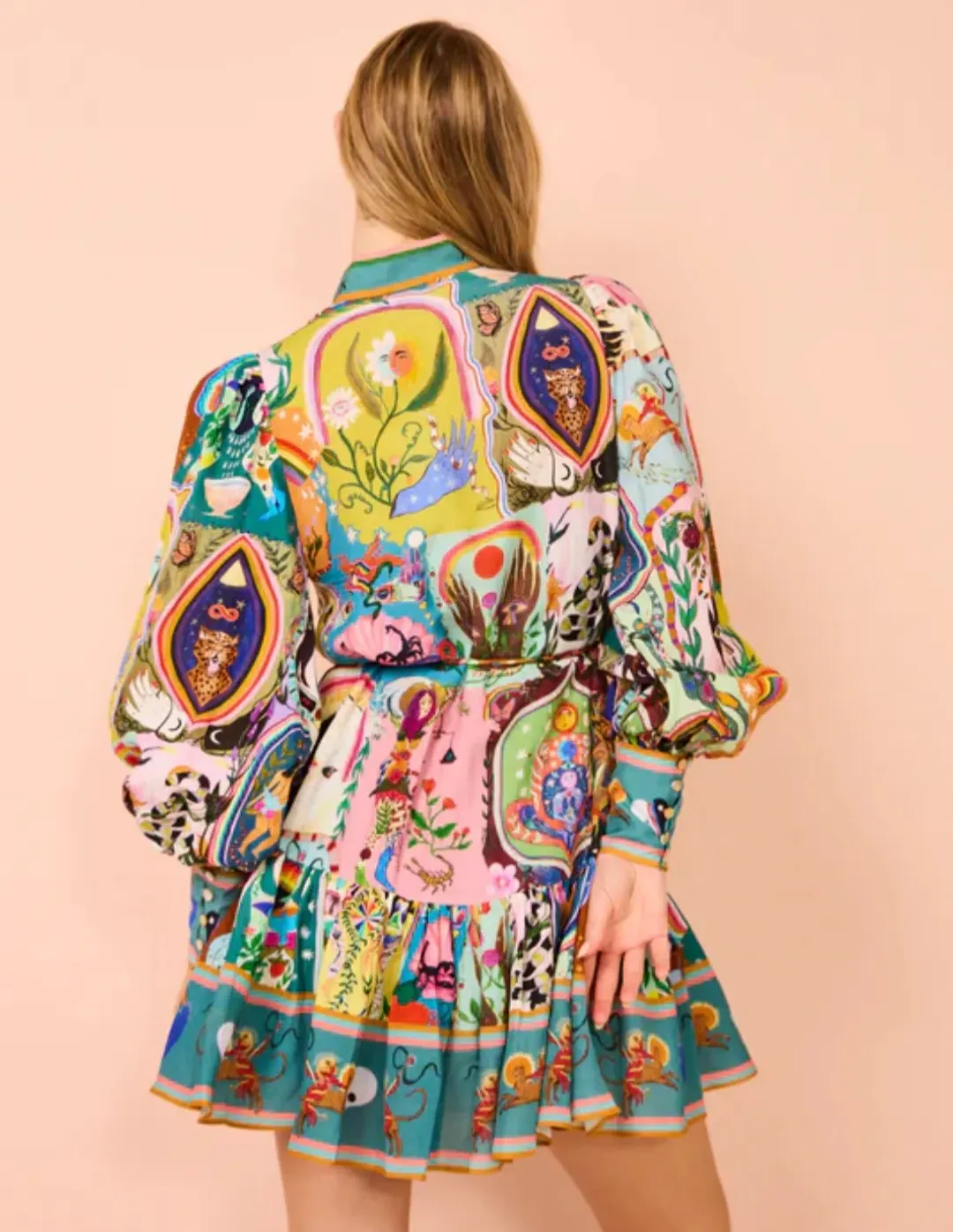 Alemais Evergreen Mini Dress Print Size 8 for rent on The Volte - main image