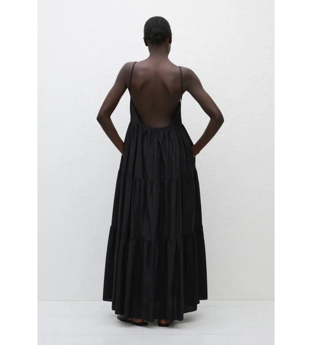 Matteau Tiered Low Back Sundress Black (Size 2 / AU 8) for rent on The Volte - main image