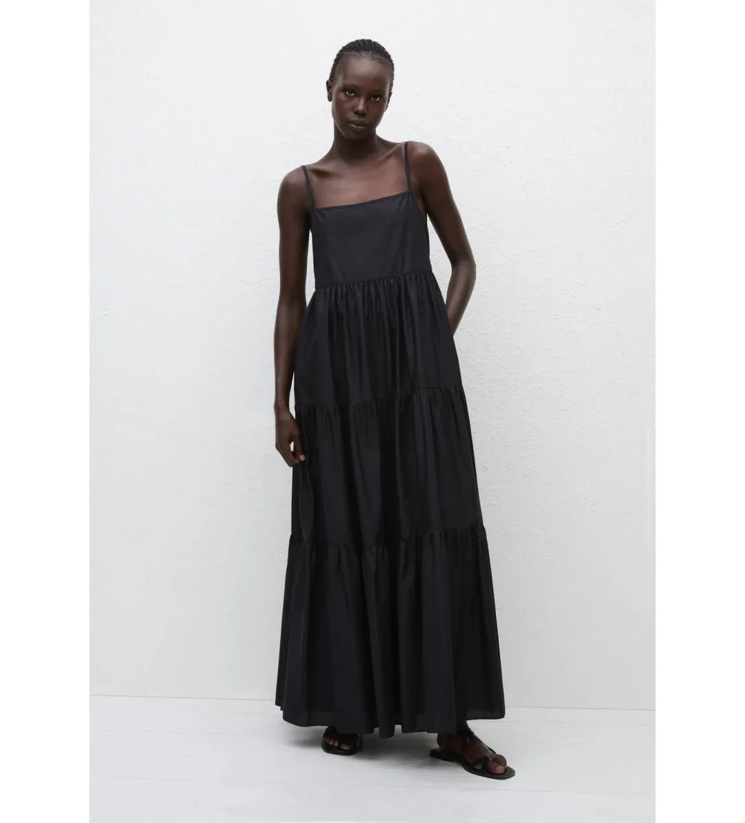 Matteau Tiered Low Back Sundress Black (Size 2 / AU 8) for rent on The Volte - main image