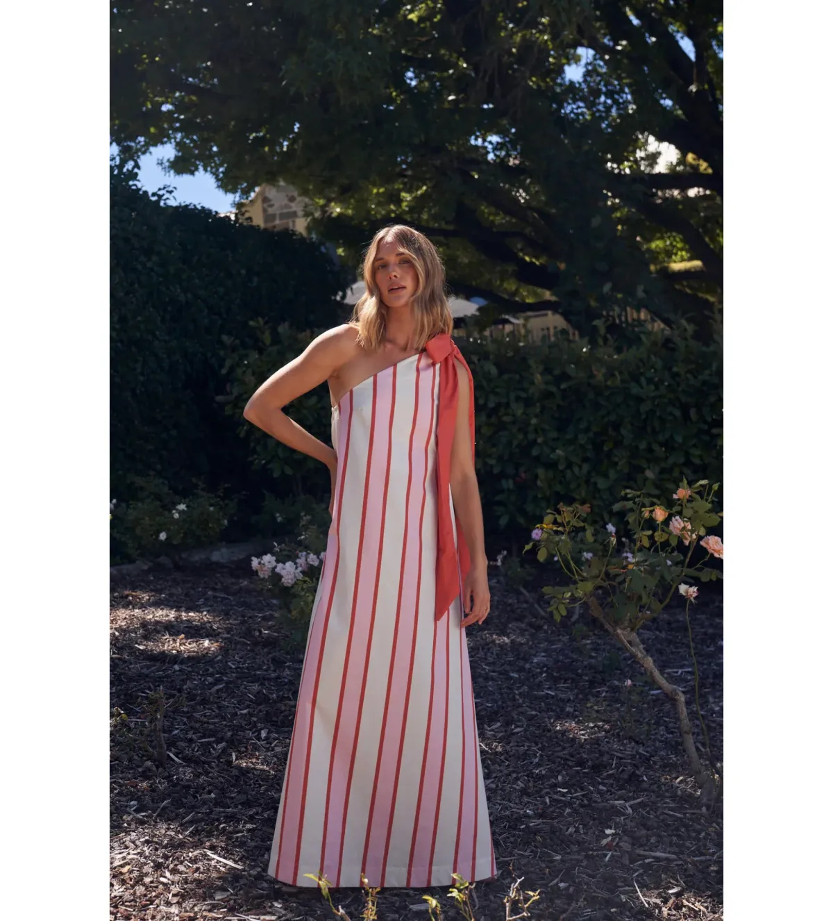 Aston Studio Mila Maxi Dress in Hana Stripe Size 12 for rent on The Volte - main image
