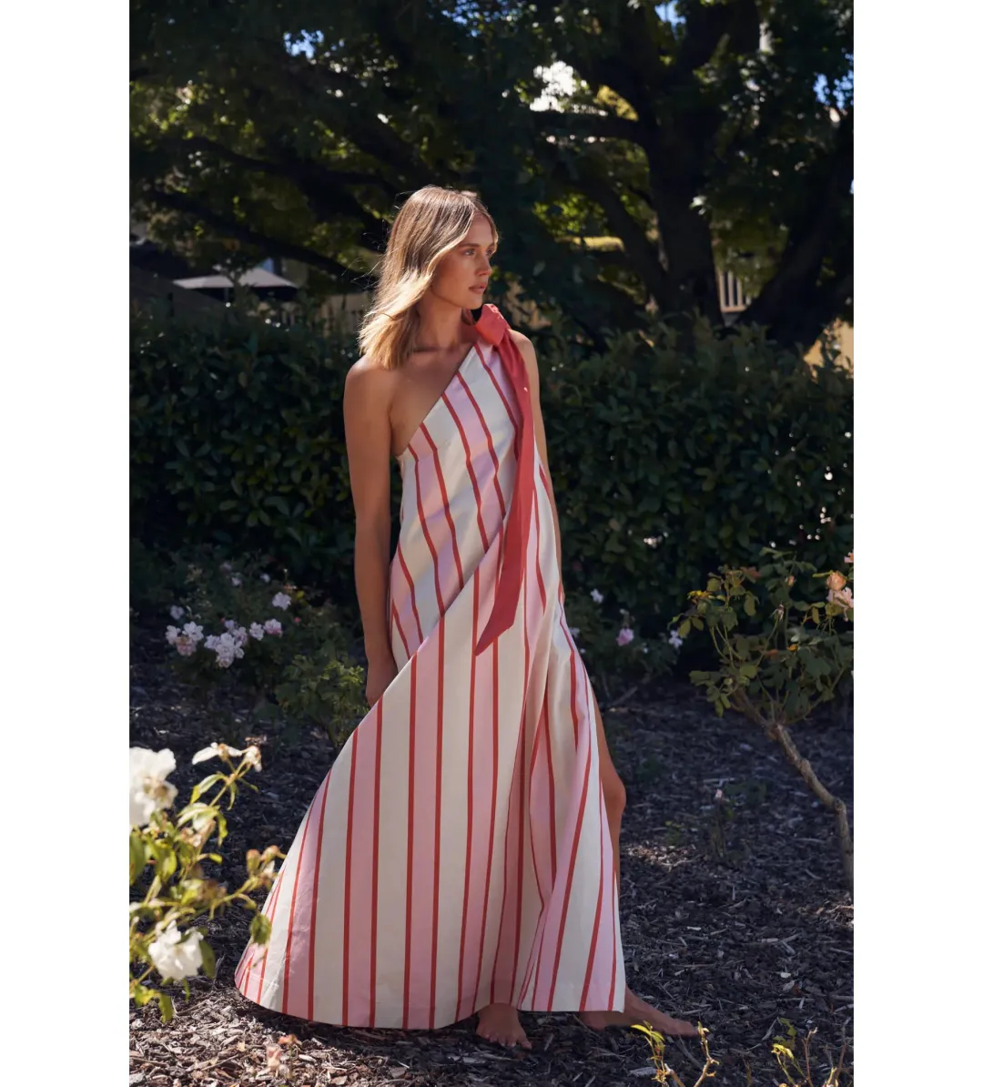 Aston Studio Mila Maxi Dress in Hana Stripe Size 12 for rent on The Volte - main image