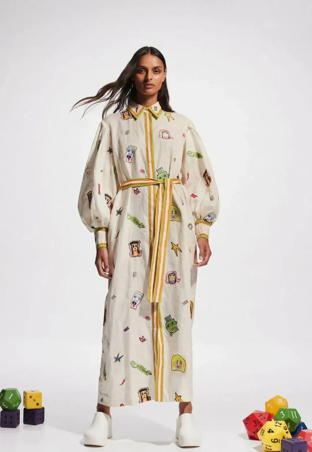 Alemais Checkers Embroidered Maxi Dress Multi Size 8 for rent on The Volte - main image