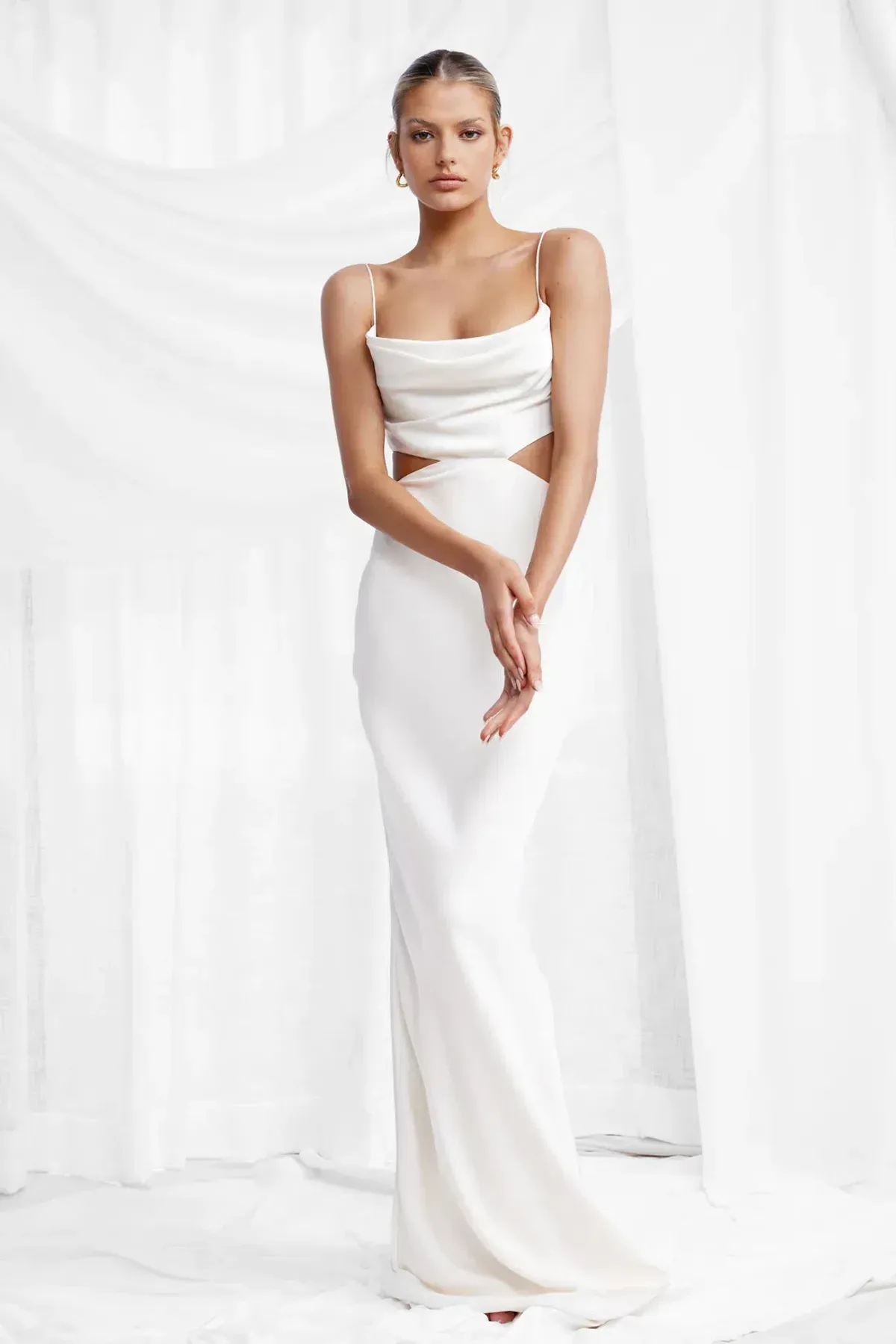 Lexi Celia Maxi Dress in Oyster Size AU 6 for rent on The Volte - main image