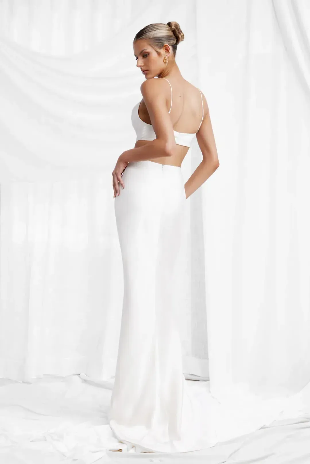 Lexi Celia Maxi Dress in Oyster Size AU 6 for rent on The Volte - main image