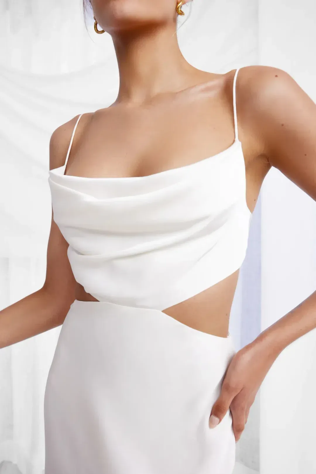 Lexi Celia Maxi Dress in Oyster Size AU 6 for rent on The Volte - main image