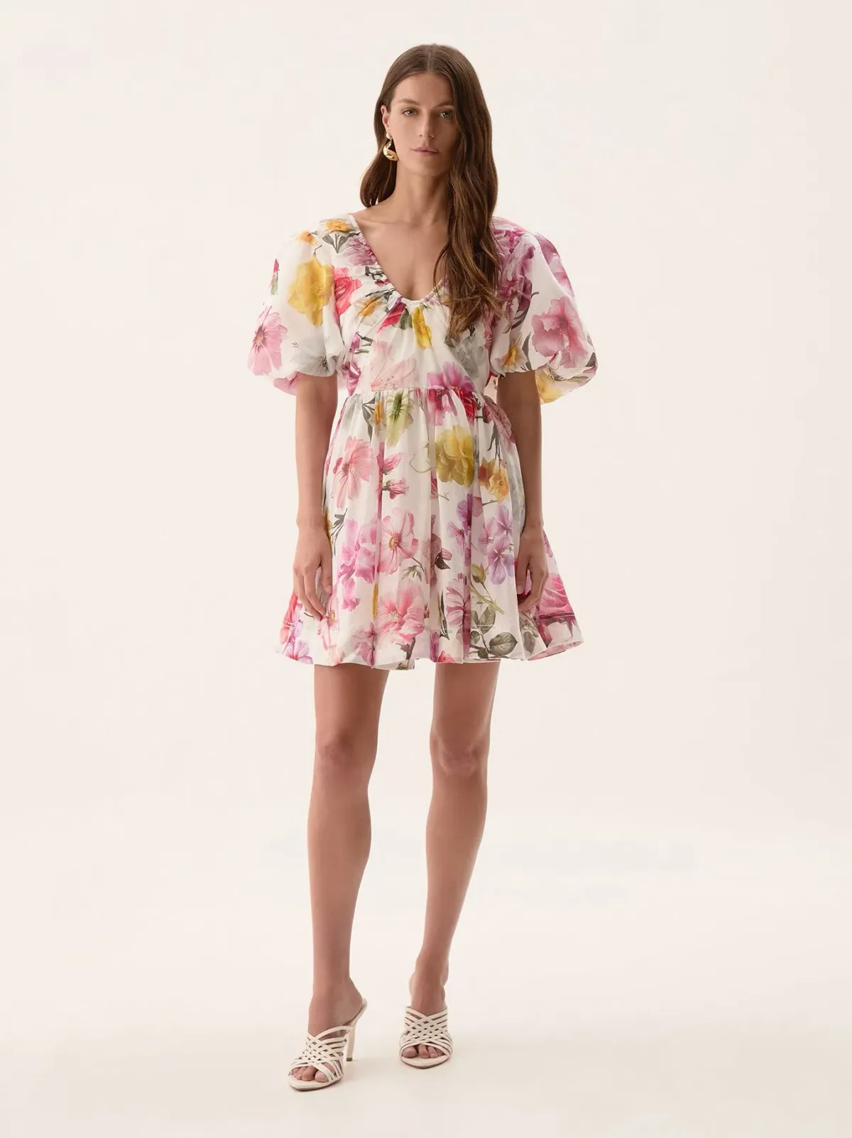 Aje Fleur Mini Dress Collage Floral Size AU 12 for rent on The Volte - main image