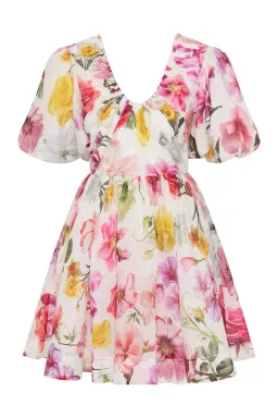 Aje Fleur Mini Dress Collage Floral Size AU 12 for rent on The Volte - image 4