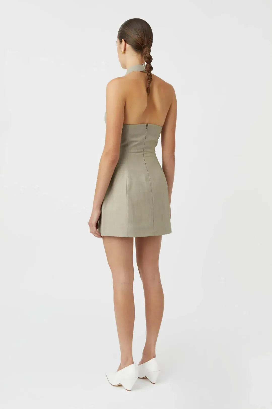 Camilla and Marc Pompidou Mini Dress Olive Marle Size 10 for rent on The Volte - main image