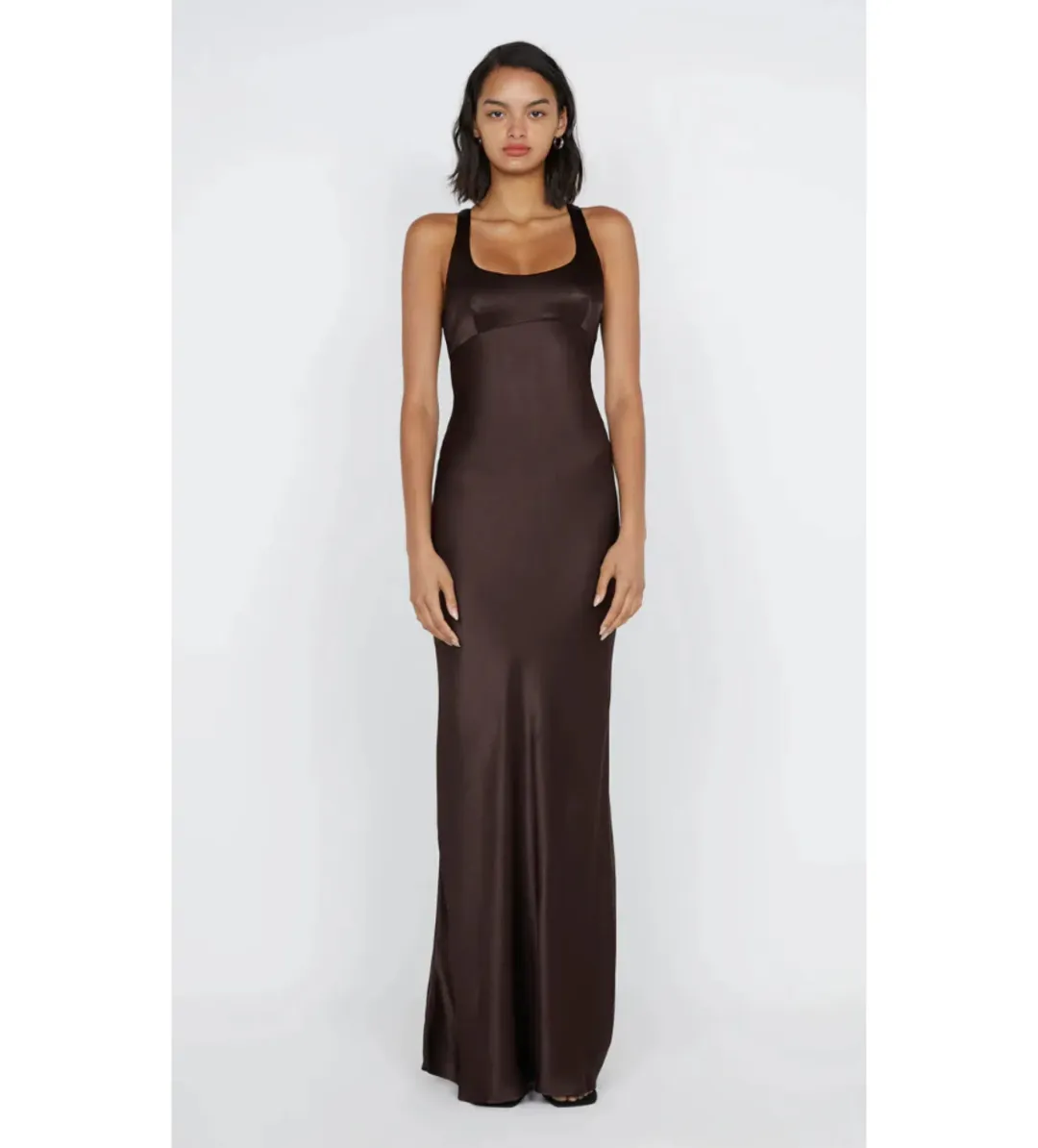 Bec & Bridge Maxina Crossover Dress Dark Chocolate Size AU 10 for rent on The Volte - main image