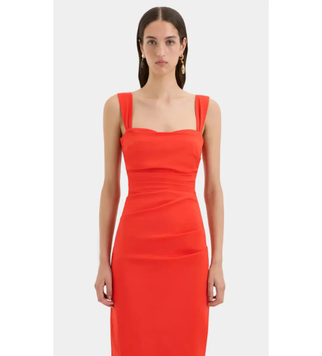 Sir the Label Dahlia Balconette Gown in Tangerine Red Size AU 8 for rent on The Volte - main image
