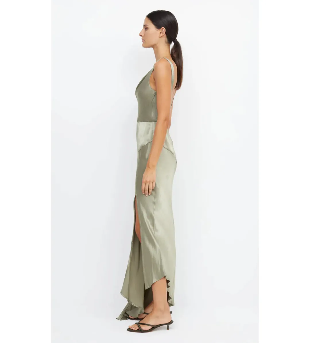 Bec & Bridge Moon Dance Cowl Maxi Dress in Sage Size AU 6 for rent on The Volte - main image