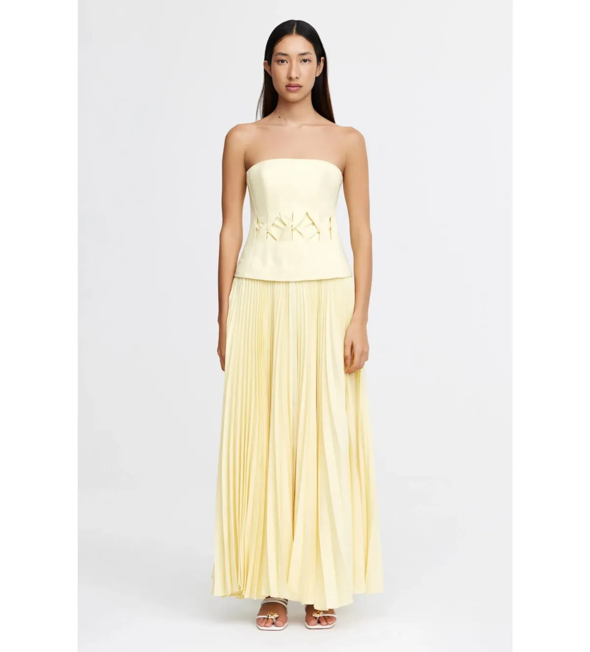 Acler Newbewick Maxi Dress in Lemon Sorbet Size AU 10 for rent on The Volte - main image