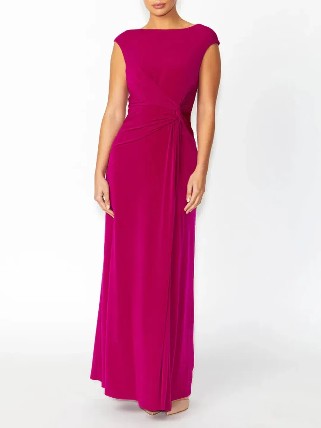 Anthea Crawford Tiffany Fuchsia Jersey Gown Size AU 14 for rent on The Volte - main image