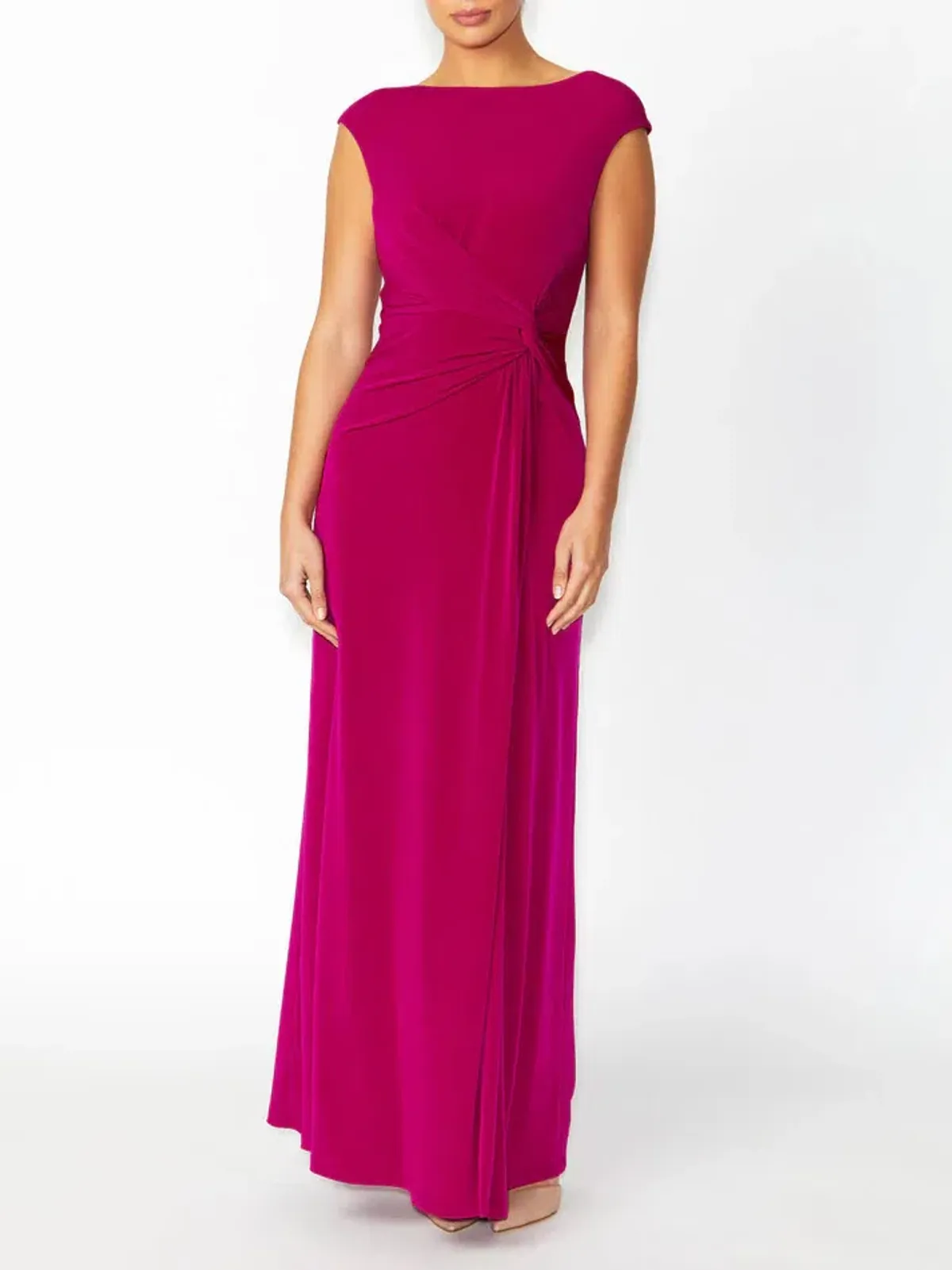 Anthea Crawford Tiffany Fuchsia Jersey Gown Size AU 14 for rent on The Volte - main image