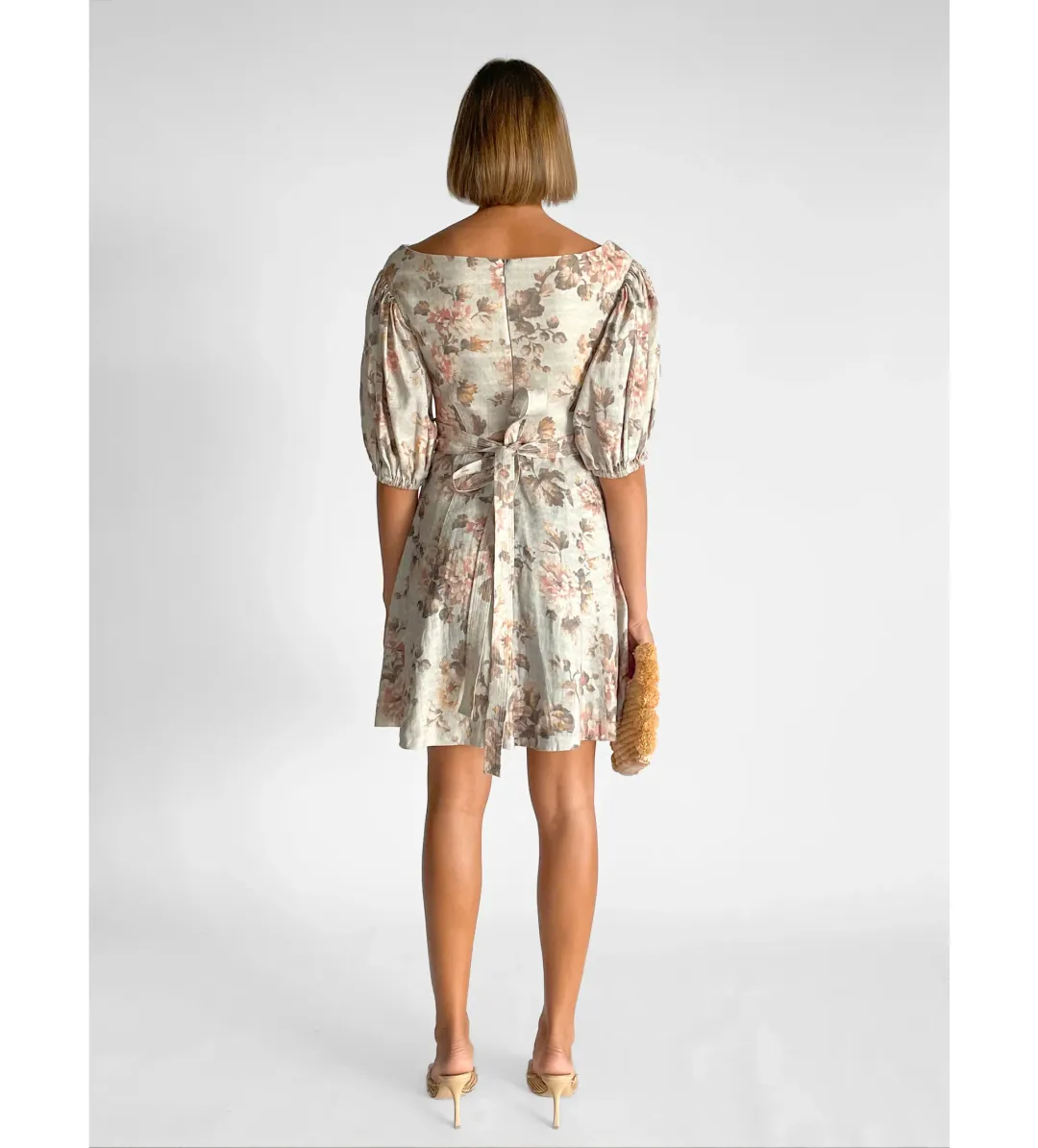 Zimmermann Fleeting Flip Mini Dress Mint Floral Size 12 for rent on The Volte - main image