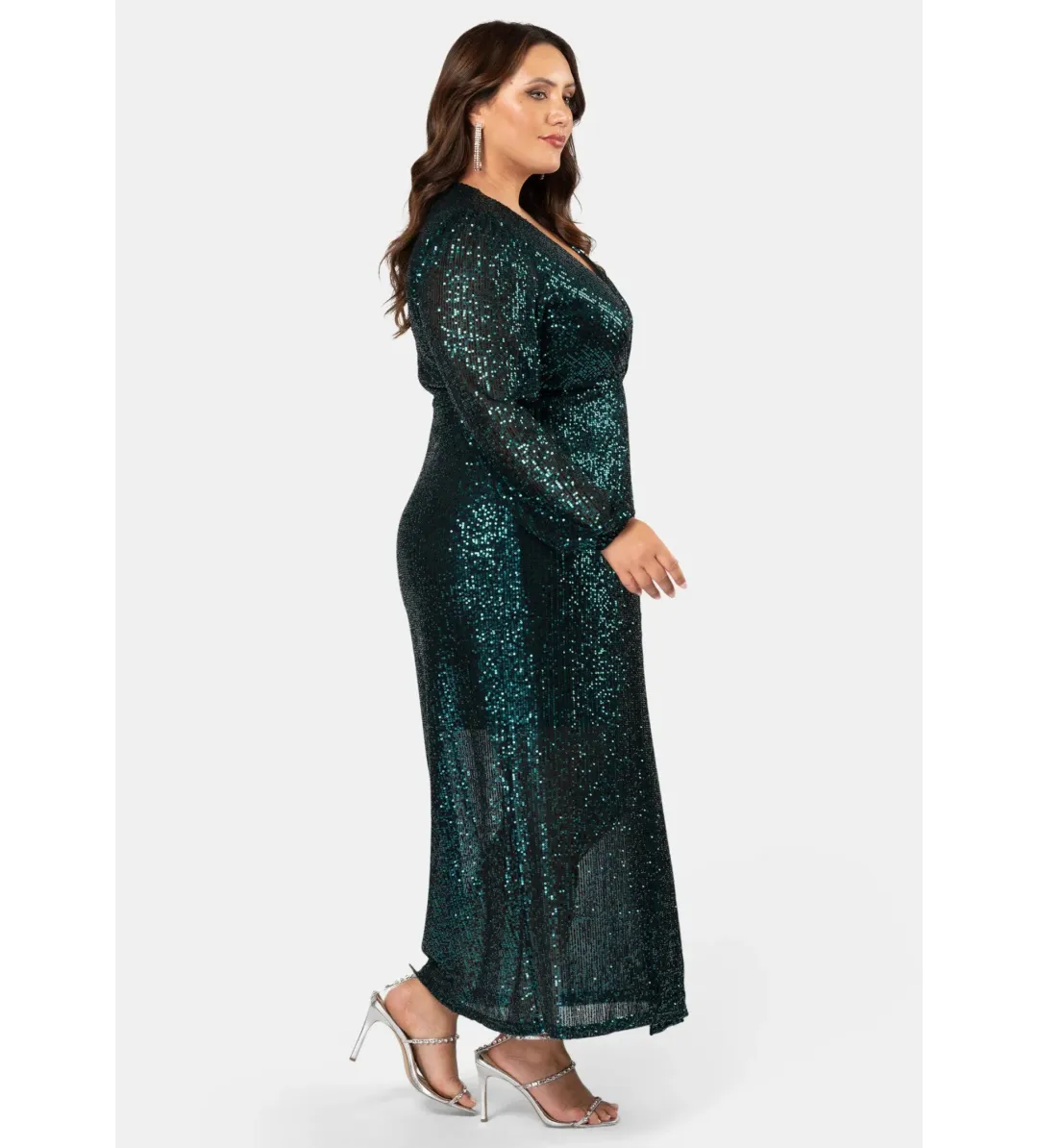 Curve Project by Pink Dusk All I Want Sequin Maxi Dress Green Size AU 18 for rent on The Volte - main image